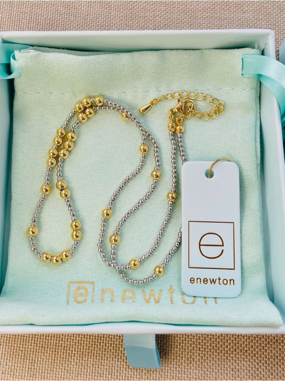 💕Enewton Silver and Gold Bead Necklace
